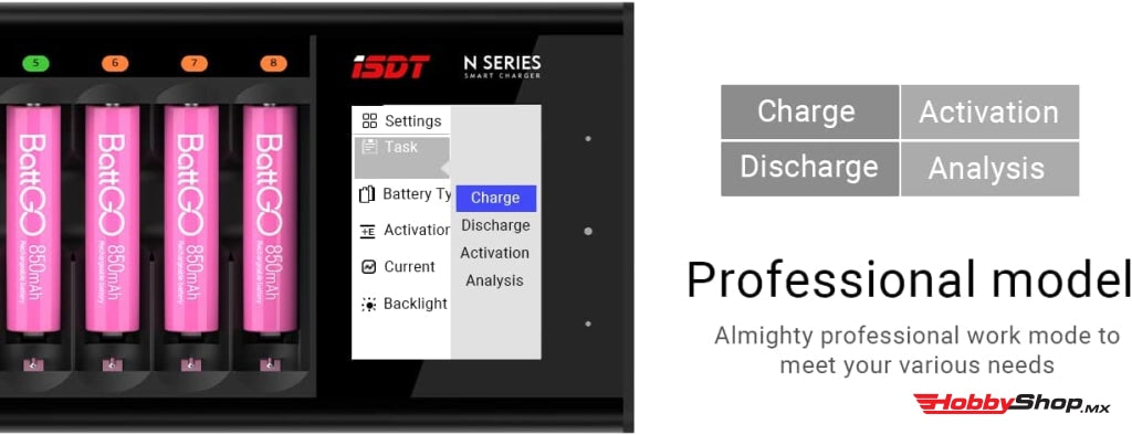 Isdt - N8 8-Slot Cargador Inteligente Para Pilas Recargables Aa Aaa En Existencia