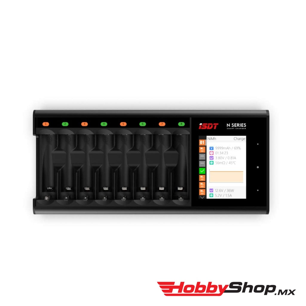 Isdt - N8 8-Slot Cargador Inteligente Para Pilas Recargables Aa Aaa En Existencia