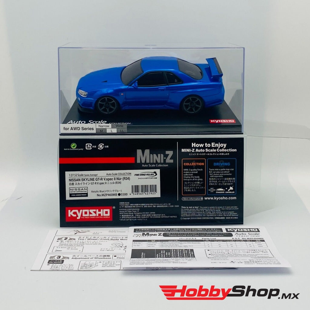 Kyosho - Asc Ma-020S Nissan Skyline Gt-R R34 V.specnur Metallic Blue En Existencia