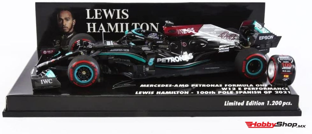 Minichamps - L. Hamilton Mercedes-Amg F1 W12 #44 100Th Pole Position Spanish Gp Escala 1:43 En