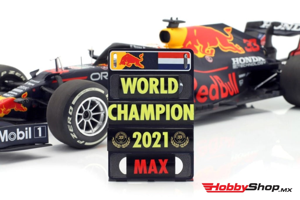 Minichamps - Red Bull F1 Rb16B Honda Ra620H Team Aston Martin #33 Winner Abu Dhabi Gp With Pit Board