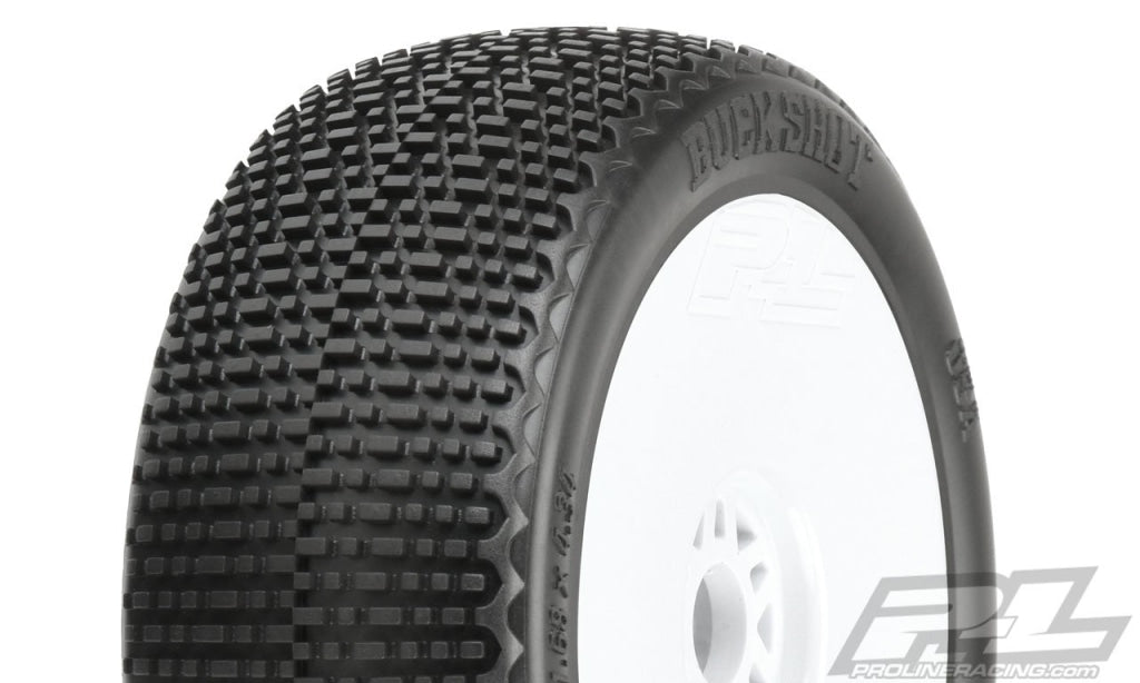 Proline Racing - Buck Shot S3 (Soft) Off-Road 1: 8 Neumáticos Para Buggy Montados En Rin Blanco V2