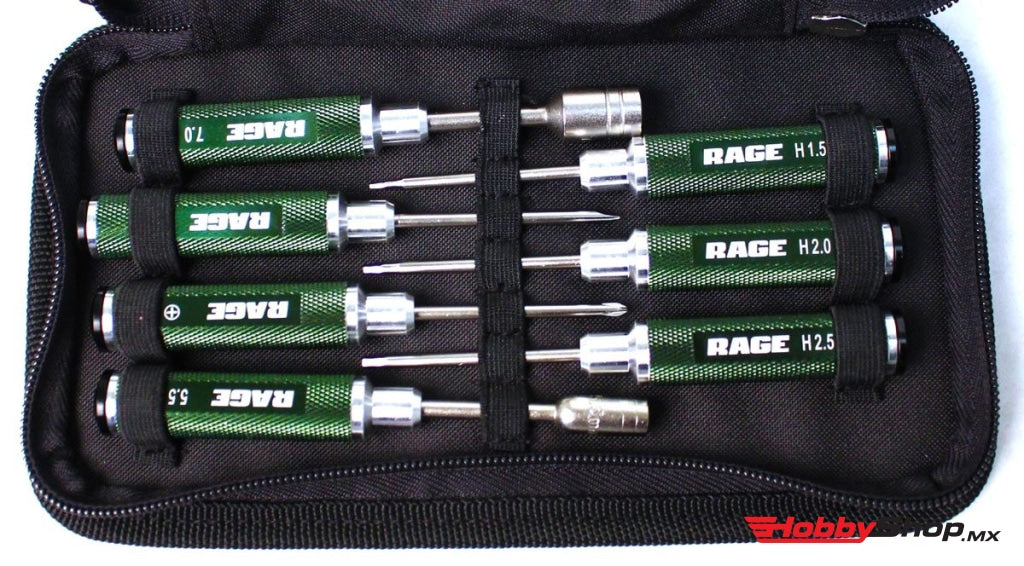 Rage R/c - Compact 7 Piece Machined Tool Set With Case En Existencia