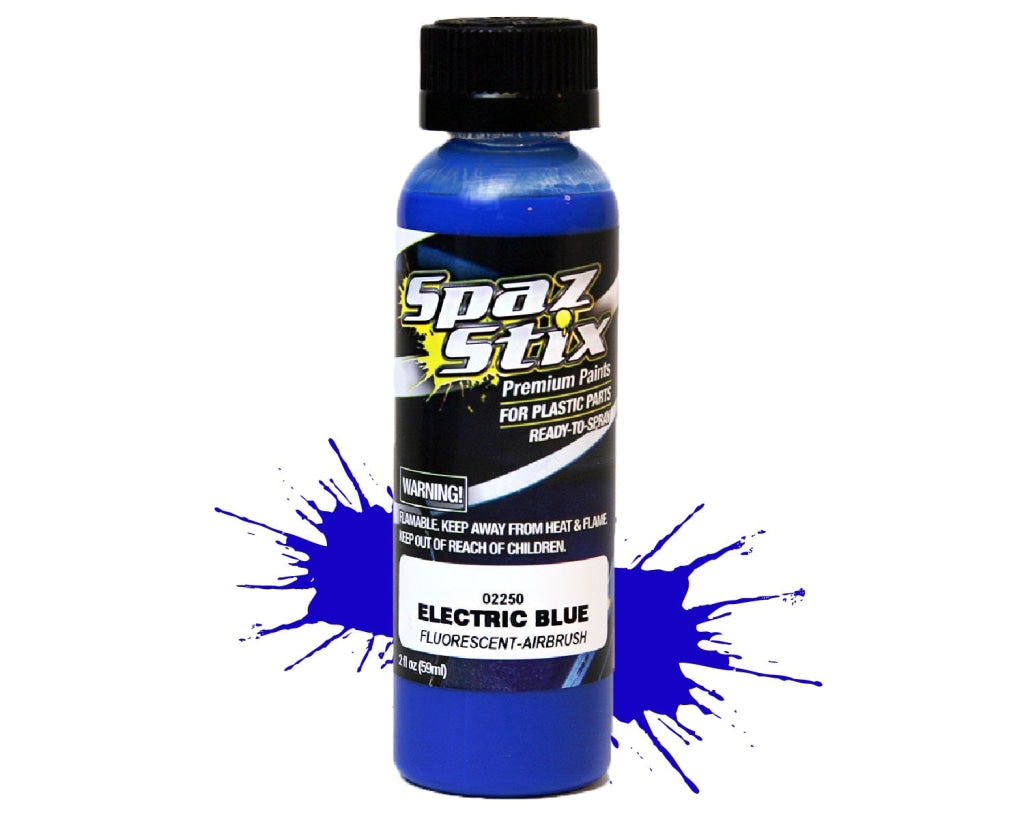 Spaz Stix - Electric Blue Fluorescent Airbrush Ready Paint 2Oz Bottle En Existencia