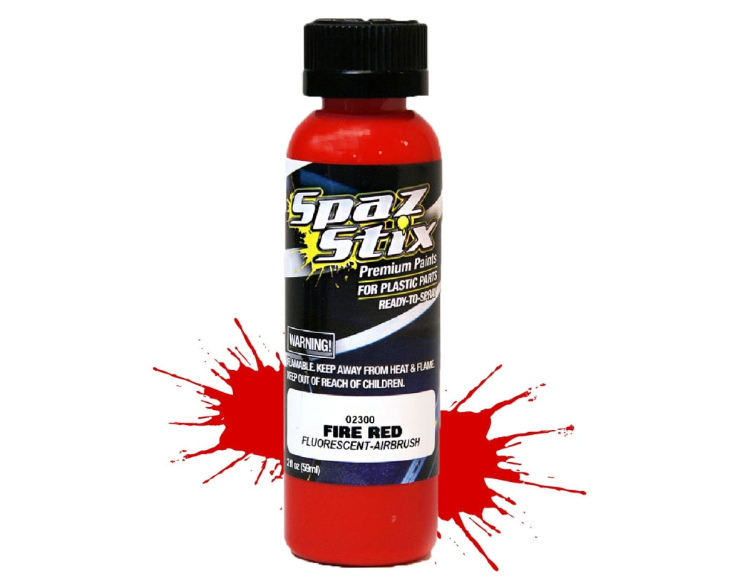 Spaz Stix - Fire Red Fluorescent Airbrush Ready Paint 2Oz Bottle En Existencia