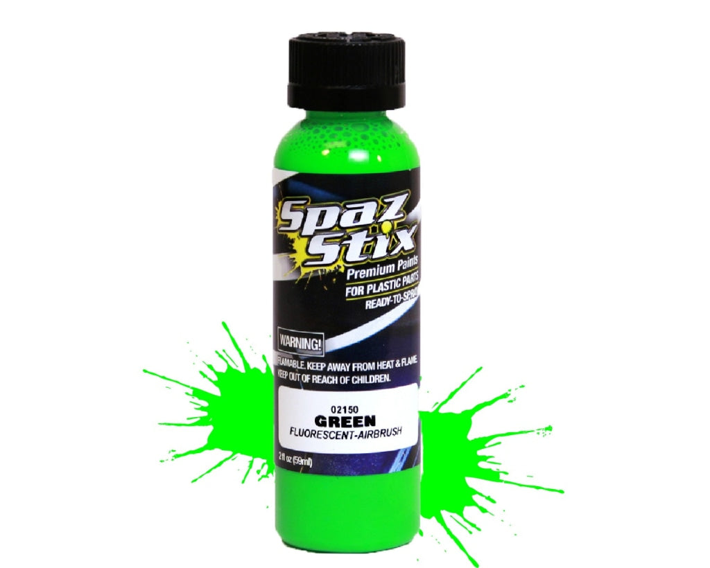 Spaz Stix - Green Fluorescent Airbrush Ready Paint 2Oz Bottle En Existencia