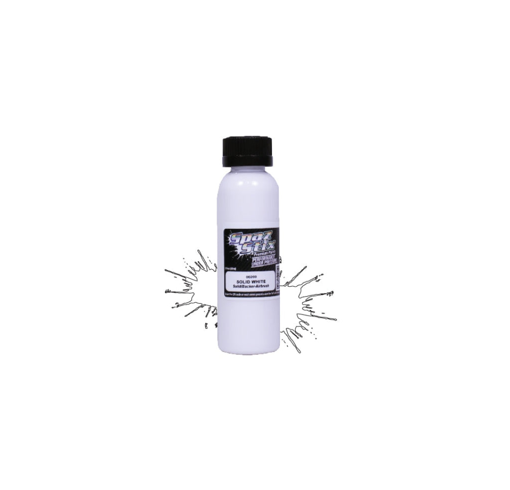 Spaz Stix - Solid White/Backer Airbrush Ready Paint 2Oz Bottle En Existencia