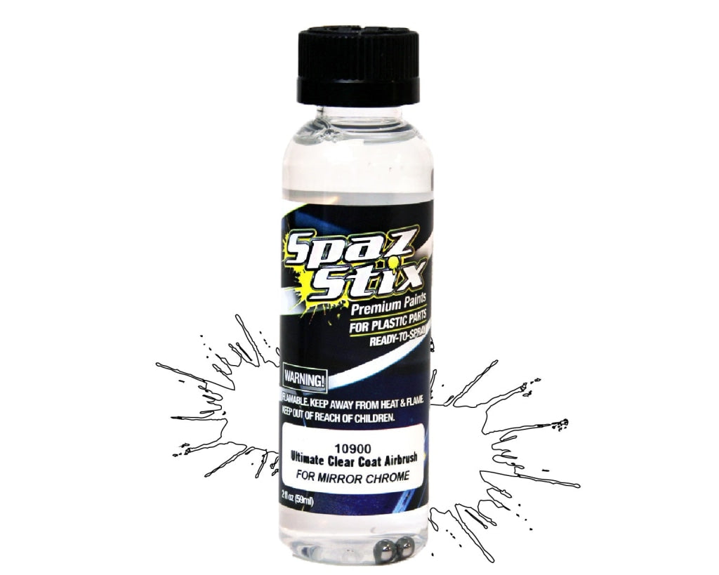 Spaz Stix - Ultimate Clear Coat For Mirror Chrome Airbrush Ready Paint 2Oz Bottle En Existencia