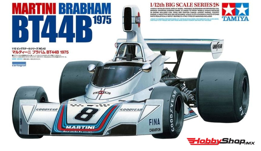 Tamiya - 1/12 Martini Brabham Bt44B 1975 Plastic Model Kit En Existencia