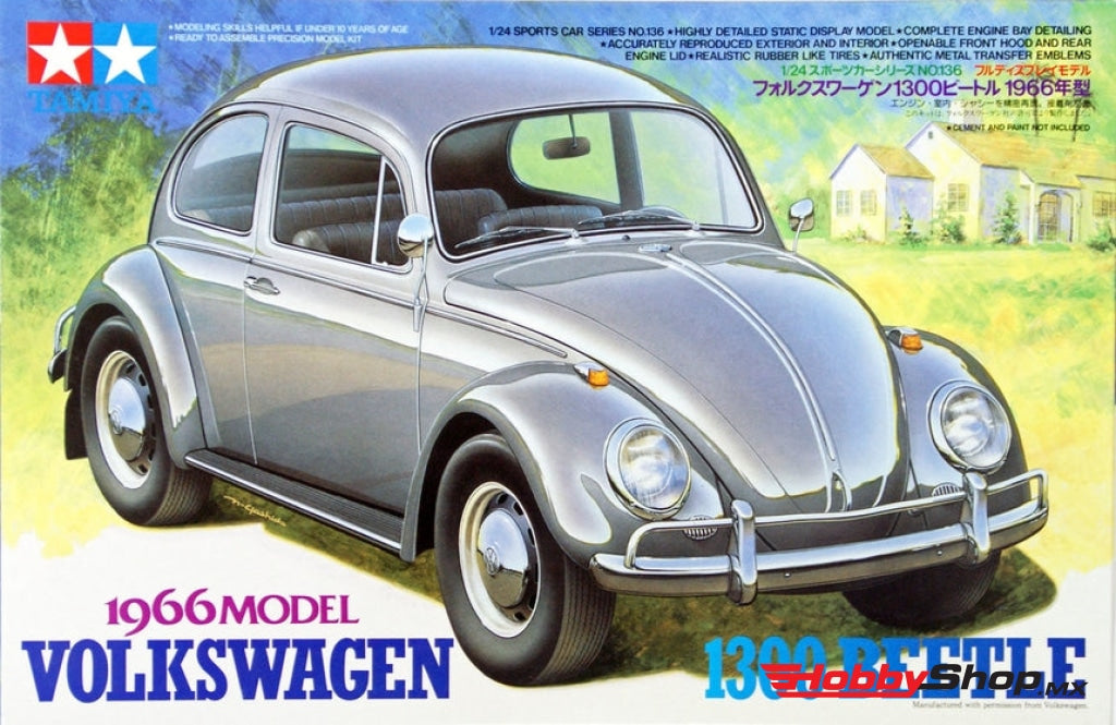 Tamiya - 1/24 Volkswagen 1300 Beetle 1966 Plastic Model Kit En Existencia