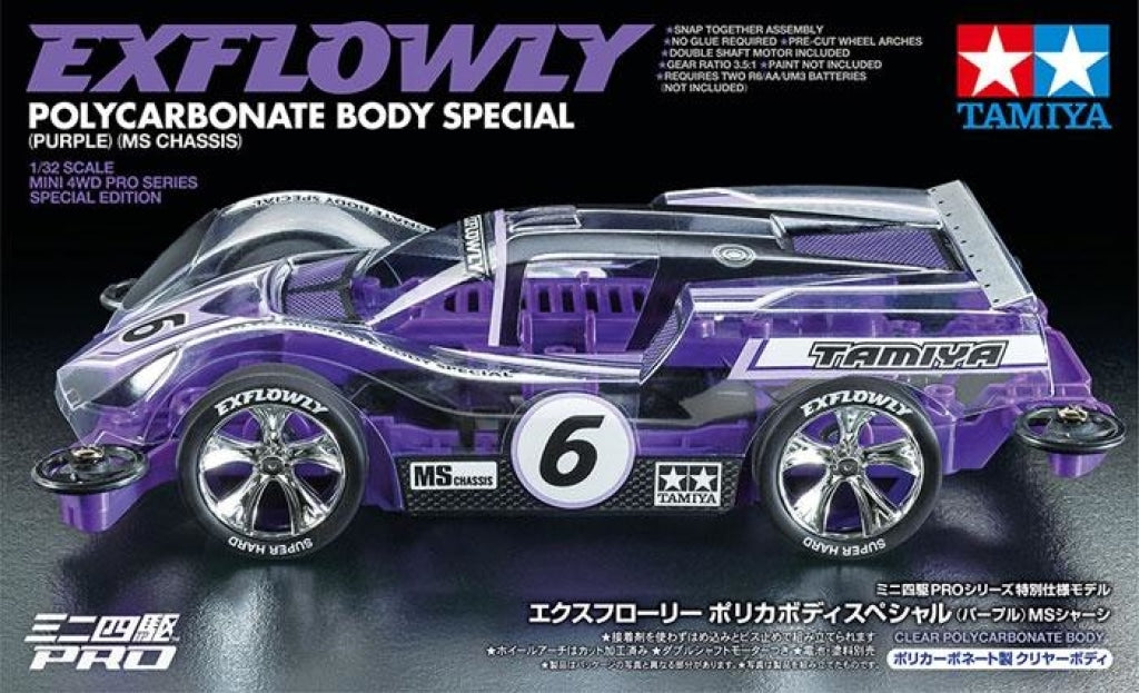 Tamiya - 1/32 Pro Jr Racing Mini 4Wd Exflowly Purple Special Kit W/ Ms Chassis En Existencia