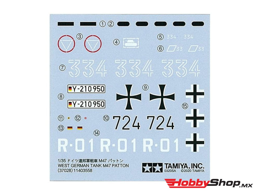 Tamiya - 1/35 West German Tank M47 Patton Plastic Model Kit En Existencia