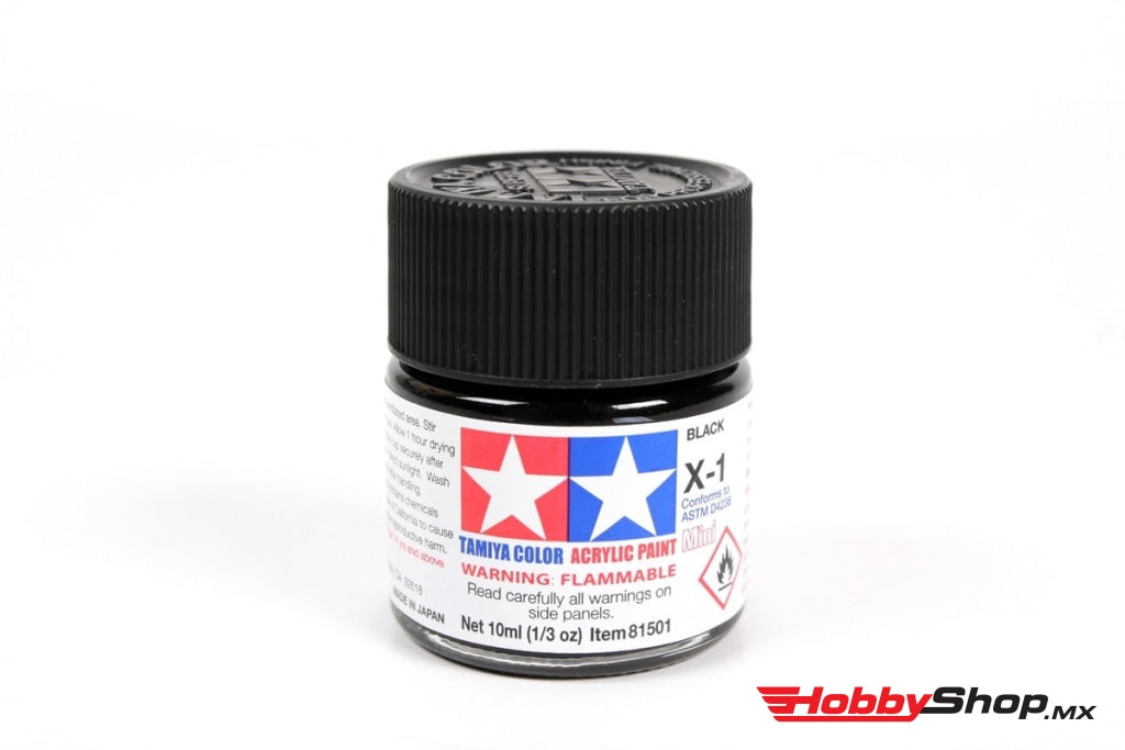 Tamiya - Acrylic Mini X-1 Black Paint 10Ml Bottle En Existencia