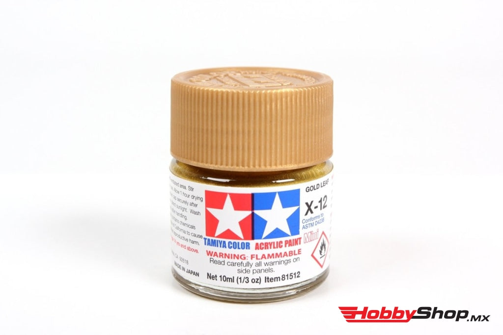 Tamiya - Acrylic Mini X-12 Gold Leaf Paint 10Ml Bottle En Existencia