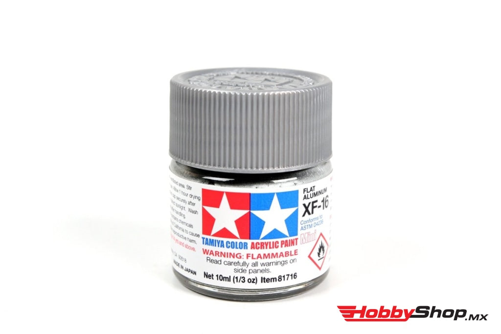 Tamiya - Acrylic Mini Xf-16 Aluminum Paint (Flat) 10Ml Bottle En Existencia