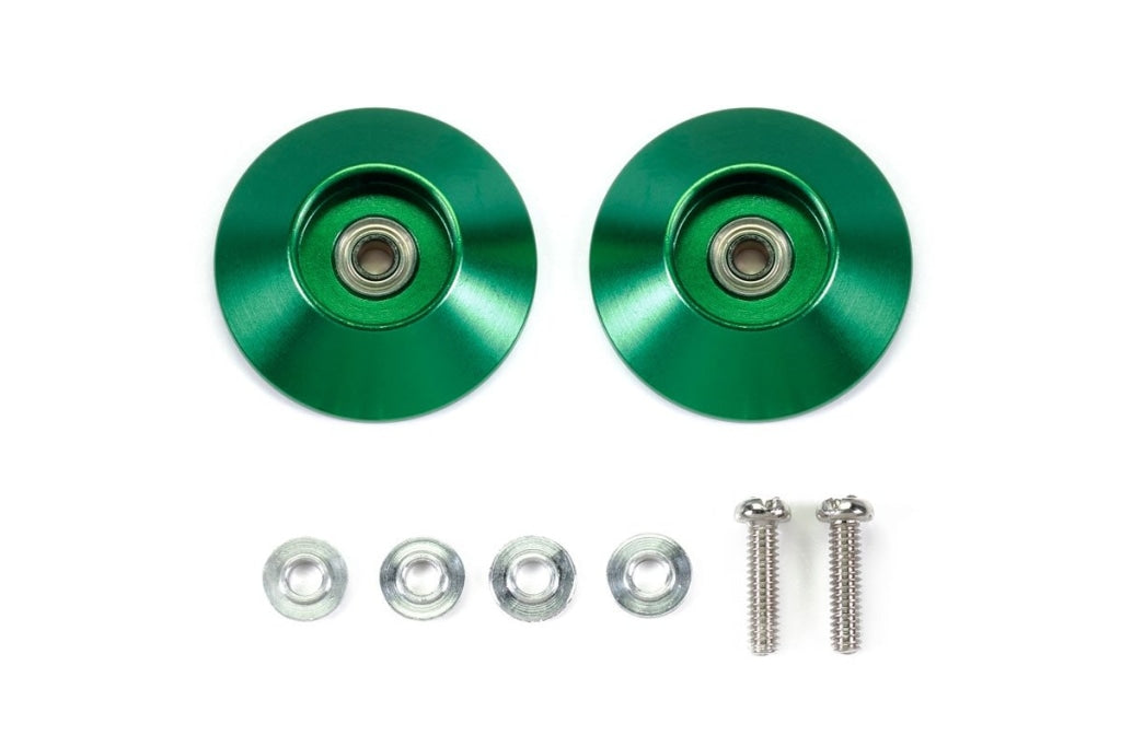 Tamiya - Hg 19Mm Tapered Aluminum Ball-Race Rollers (Ringless/green) En Existencia
