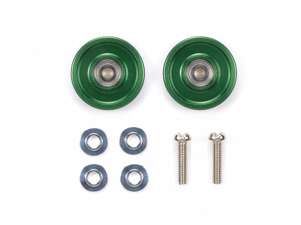 Tamiya - Jr Mini 4Wd Aluminum Ball Race Rollers 13Mm Ringless Green En Existencia