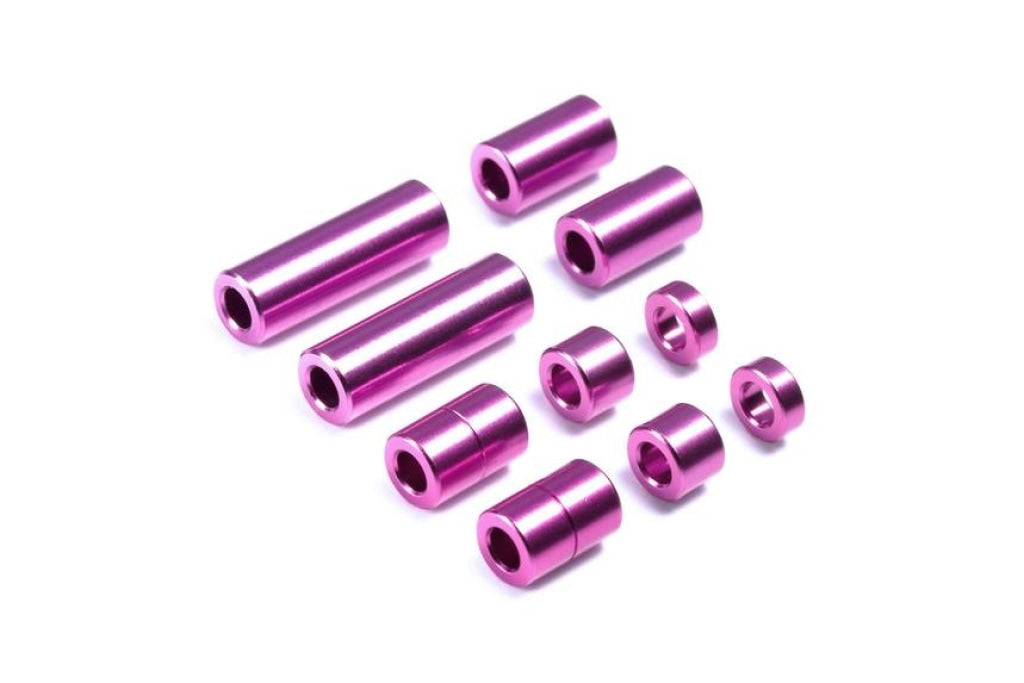 Tamiya - Jr Mini Aluminum Spacer Set Purple En Existencia