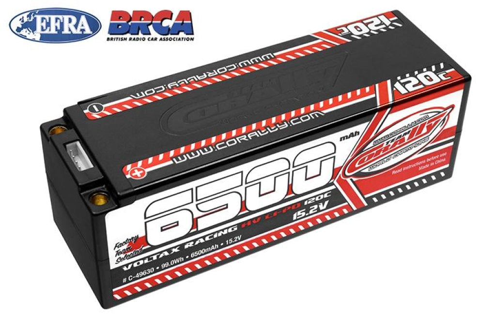 Team Corally - 6500Mah 15.2V 4S 120C Voltax Hardcase Lipo Battery 5Mm Bullets En Existencia