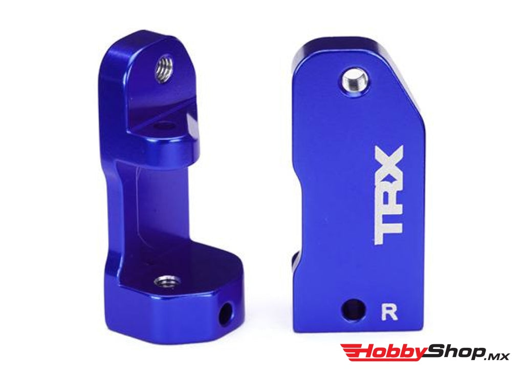 Traxxas - Caster Blocks 30 Grados Aluminio 6061-T6 Anodizado En Azul (Izquierda Y Derecha) / Pasador