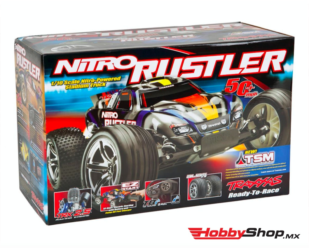 Traxxas - Nitro Rustler 1/10 Rtr Stadium Truck Azul-Plateado Sobrepedido