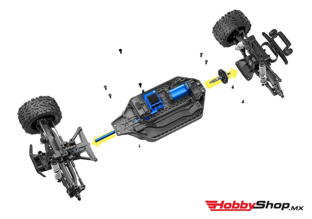 Traxxas - Rustler 4X4 Vxl Brushless Rtr 1/10 4Wd Stadium Truck Azul En Existencia