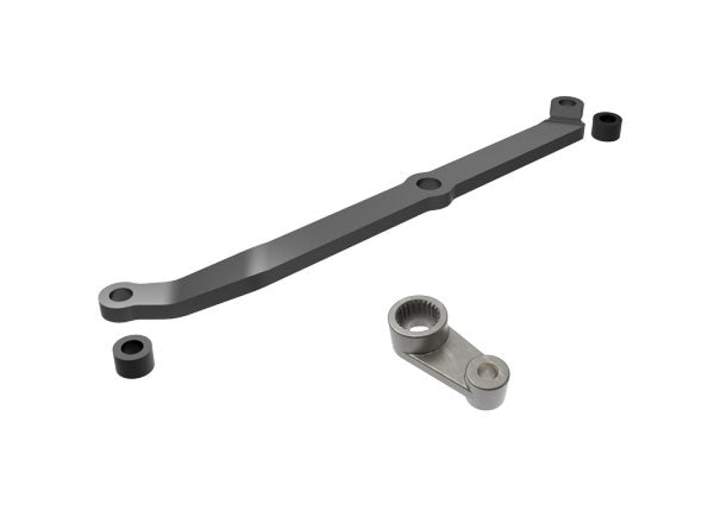 Traxxas - Steering Link 6061-T6 Aluminum (Dark Titanium-Anodized)/ Servo Horn Metal/ Spacers (2)/