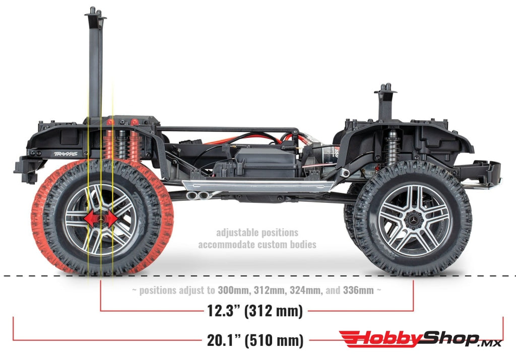Traxxas - Trx-4 1/10 Trail Crawler Truck W/mercedes-Benz G500 4X4² Body Roja Sobrepedido
