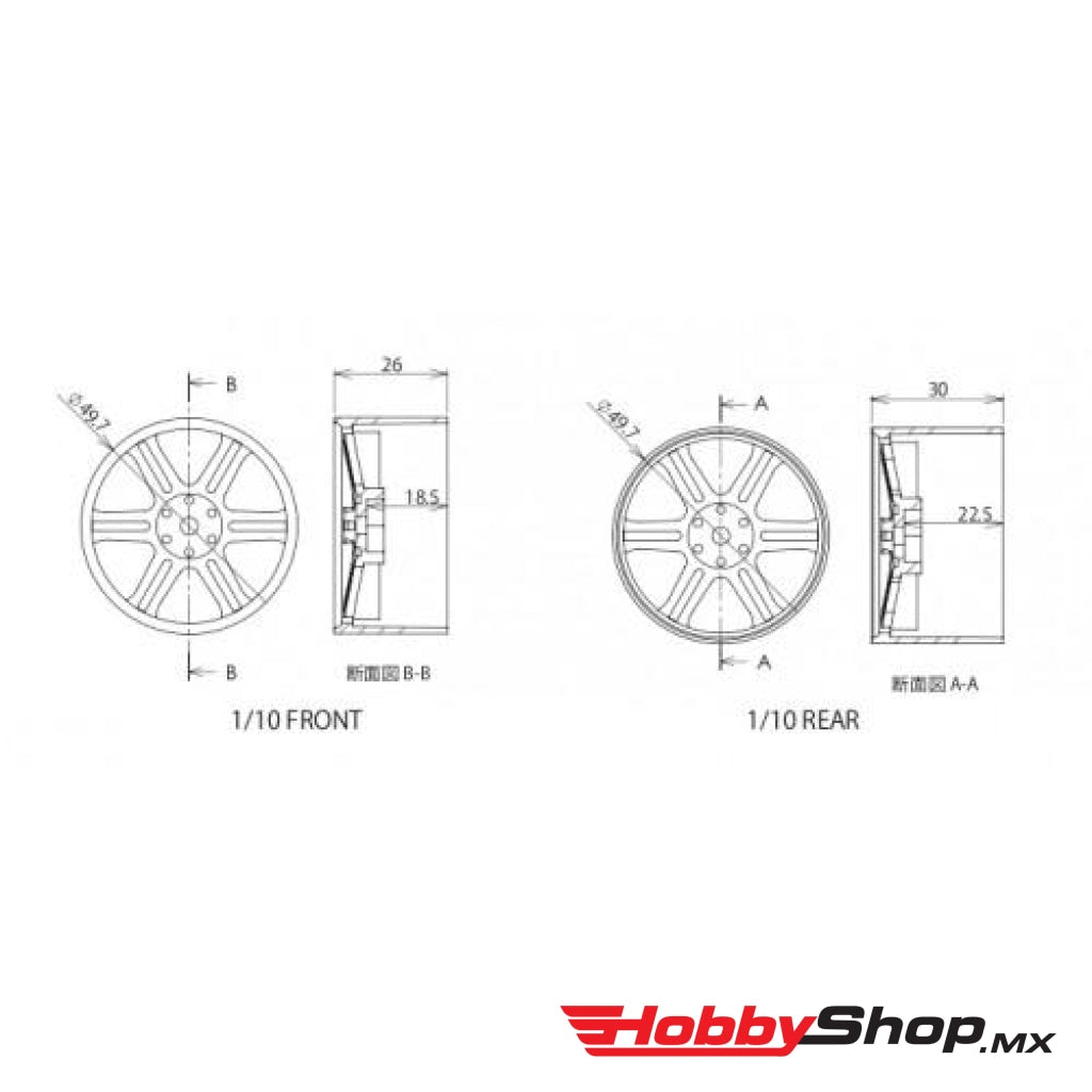 Ulti Tires - 1/10 Foam Tire (Front) 1Pair Carbon Light Weight Rims Shore 38 En Existencia