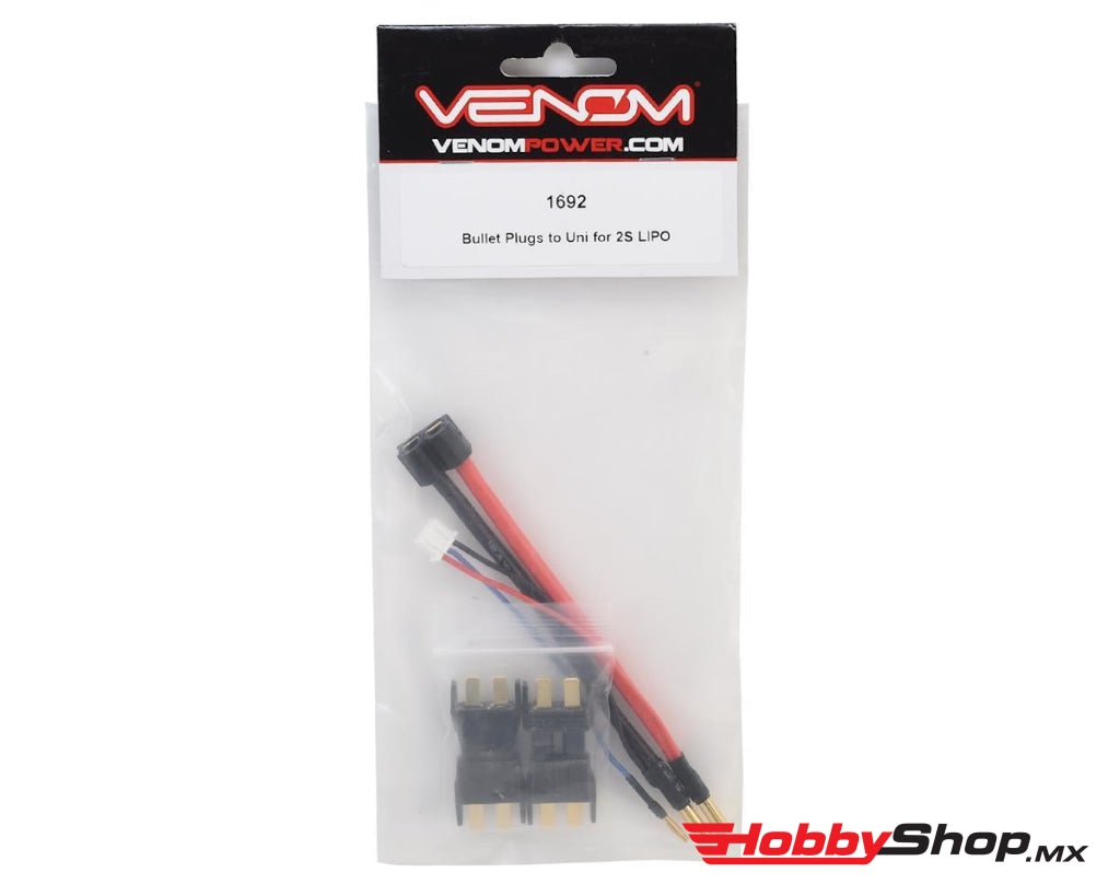 Venom Racing - 4Mm Bullet Plug To Universal System For 2S 7.4V Lipo Batteries En Existencia