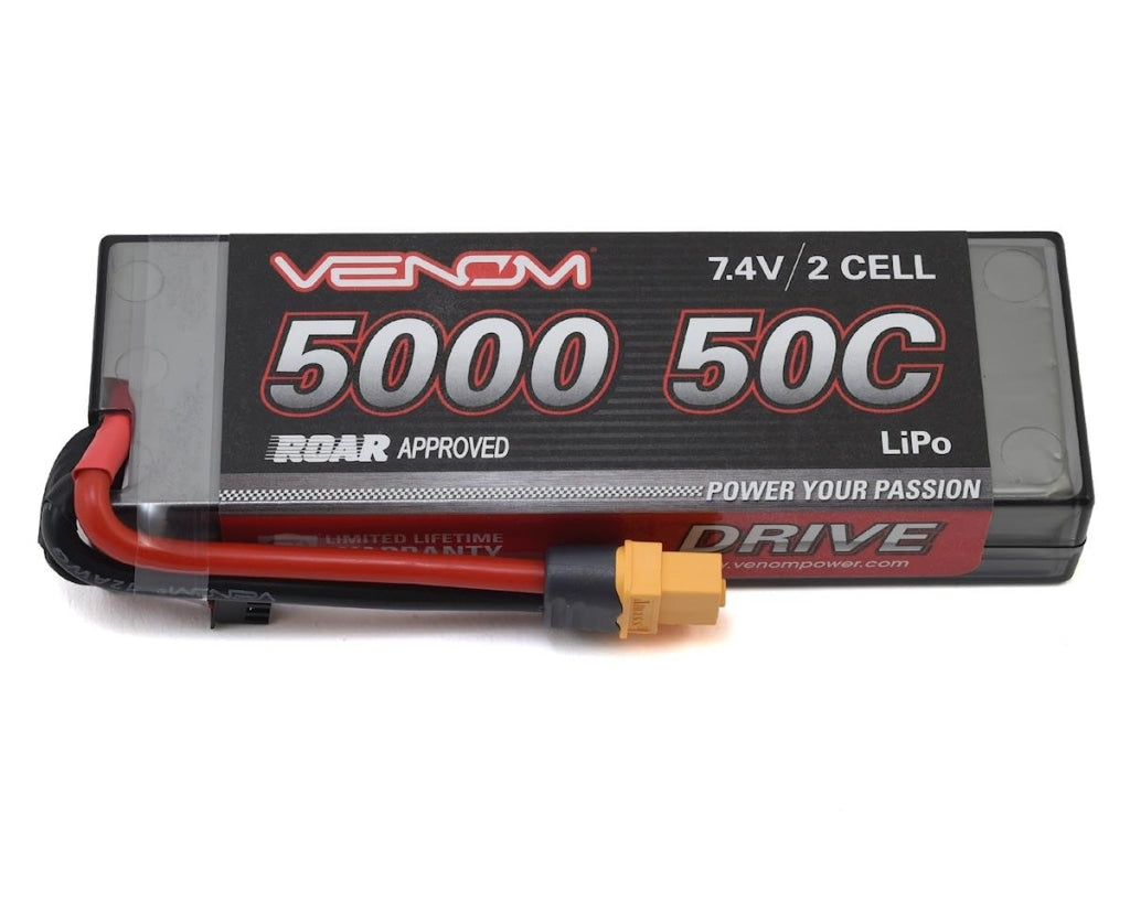 Venom Racing - Drive 50C 2S 5000Mah 7.4V Lipo Hardcase Roar Battery With Uni 2.0 Plug En Existencia